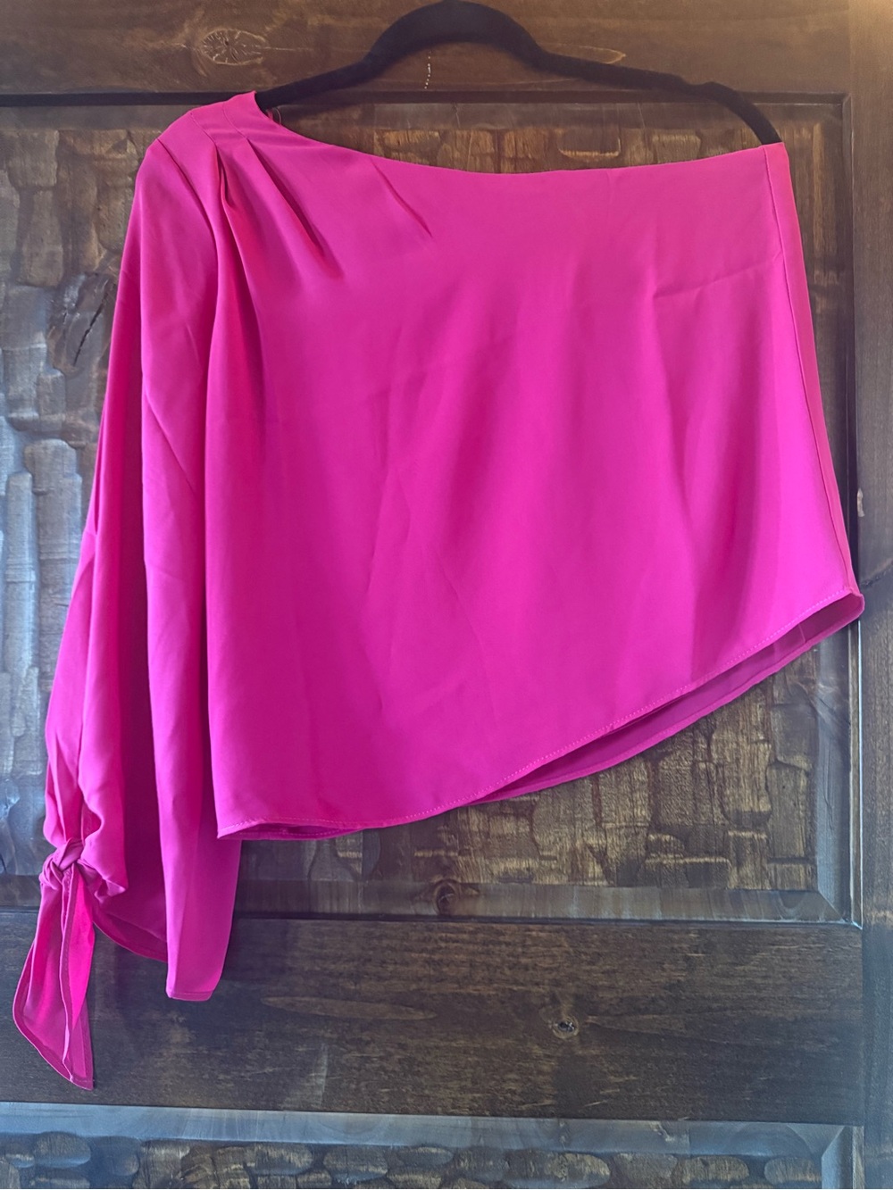 KRISA One-Shoulder Magenta/Pink Asymmetric Women’s Top